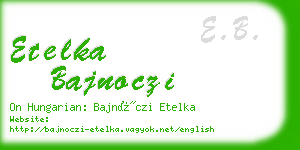 etelka bajnoczi business card